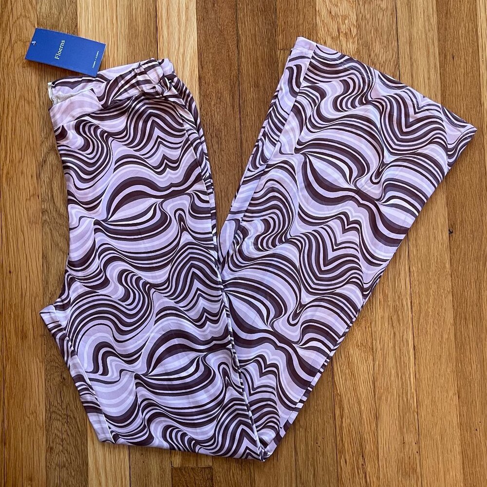 Swirl Pattern Flare Pants, Womens Size M